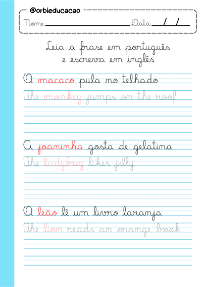 Atividade para treinar o traçado de letras maiúsculas