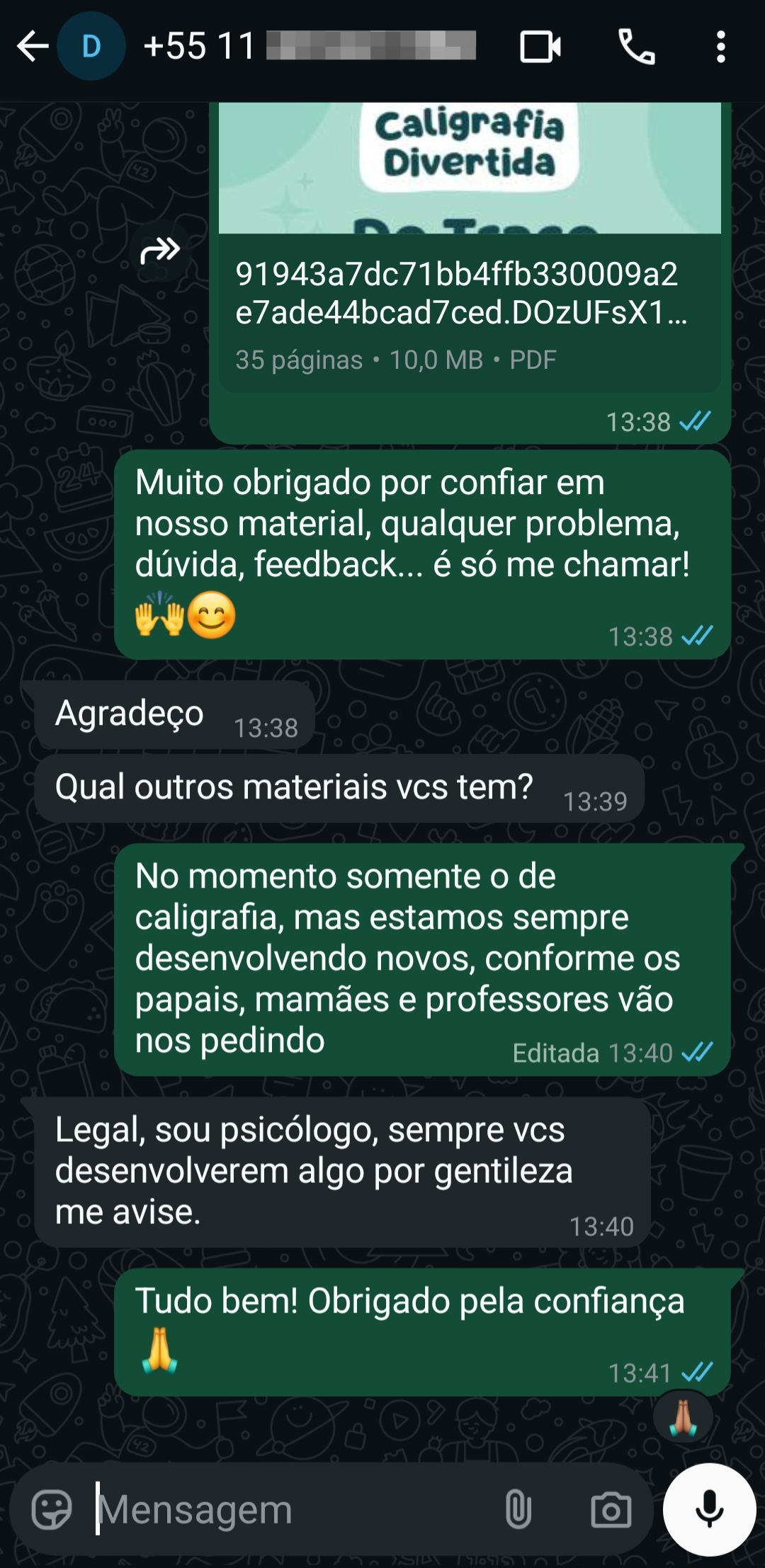 Feedback do cliente 10